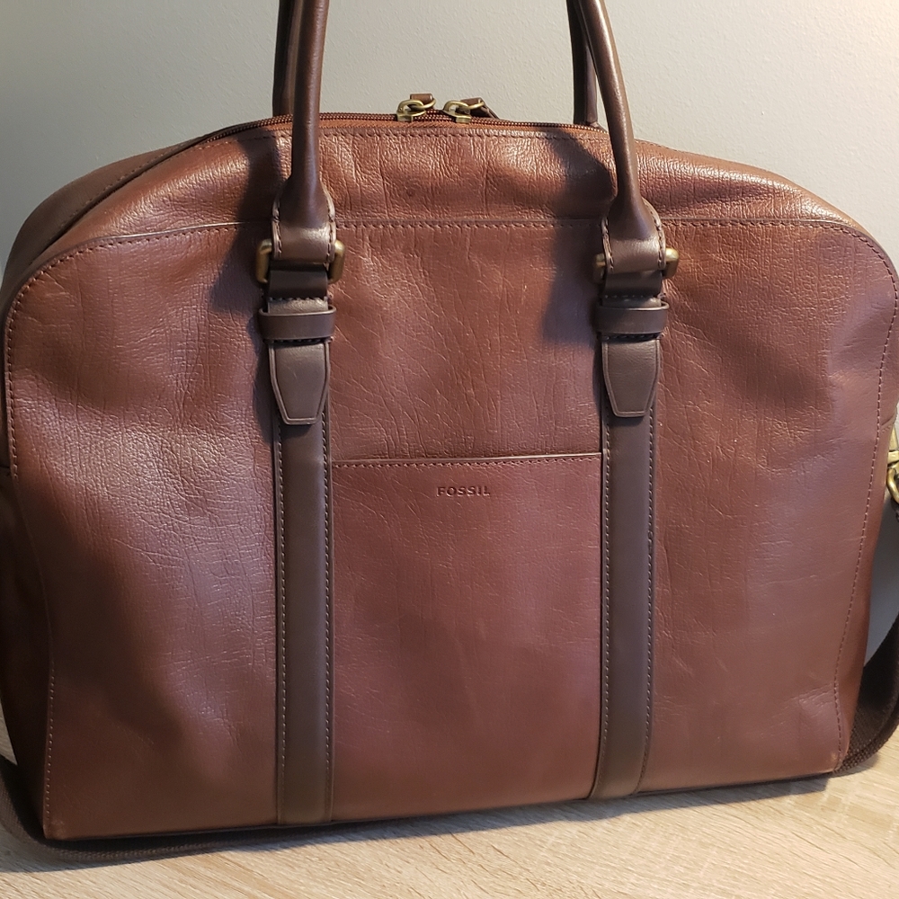 Fossil leather briefcase